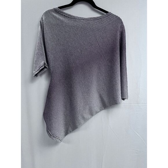 Swordfish Womens Tunic Asymmetrical Summer Top Brown Gray Stripe - Picture 7 of 15